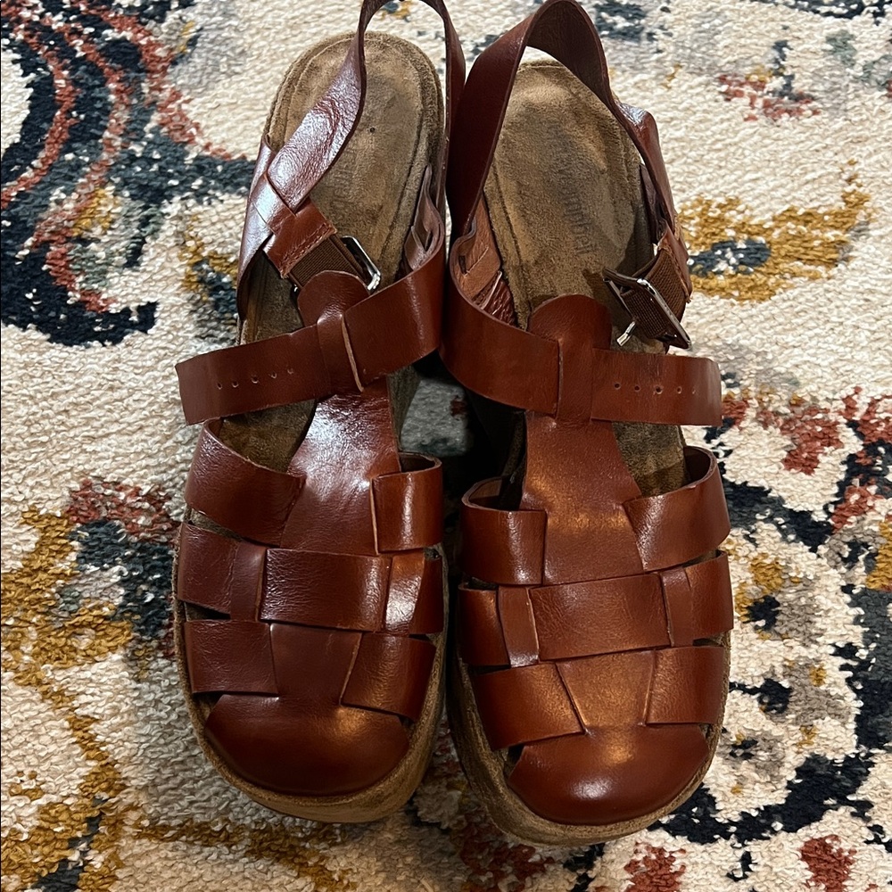 Jeffrey Campbell Woven Leather Platform Sandals - Brown - Picture 6 of 13